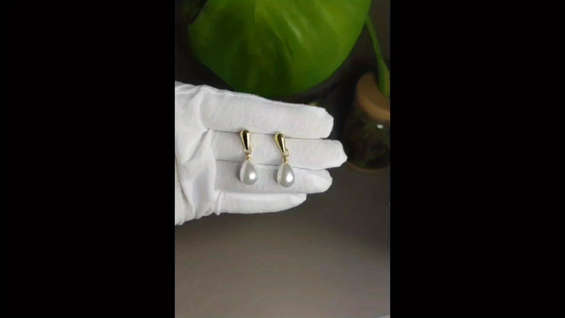 BASMA Pearl Teardrop Imitation Stud Earrings