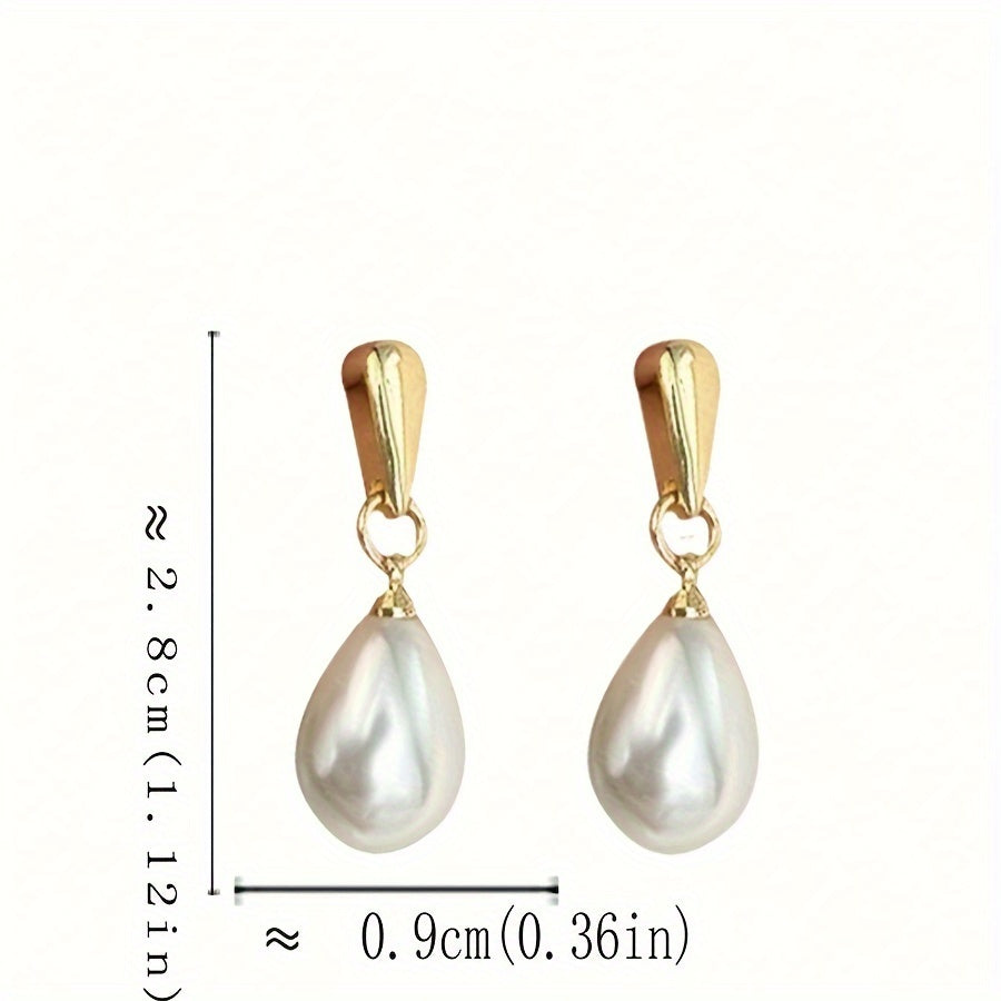 BASMA Pearl Teardrop Imitation Stud Earrings